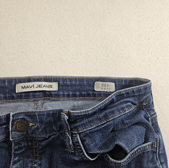 Mavi Zach Straight Leg Jeans 35x32 Dark Wash Stretch Denim - Picture 7 of 9